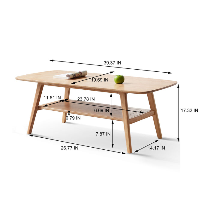 The Natural Wood Coffee Table for Living Room - Oak