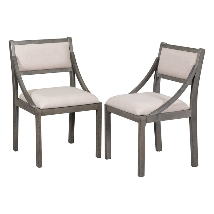 Retro Wood Dining Chairs Set of 2 (Gray)