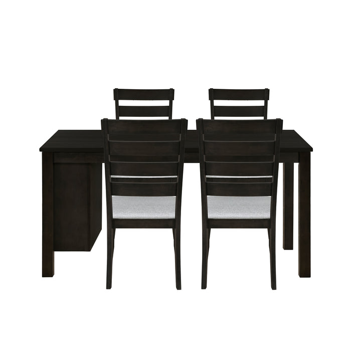 5-Piece Farmhouse Wood Dining Table Set - Espresso