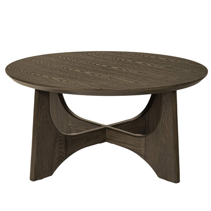 Round Wooden Coffee Tables for Living Room - Walnut