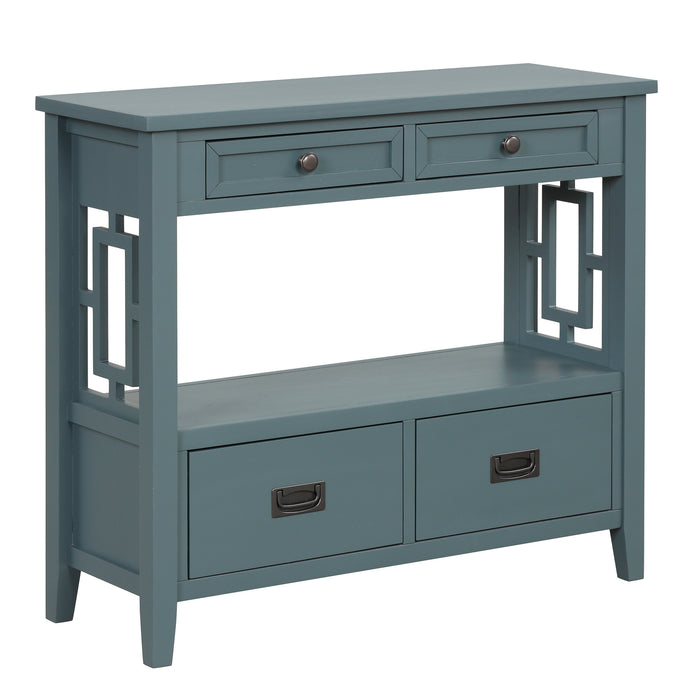 Farmhouse Pine Wood Console Table - Blue