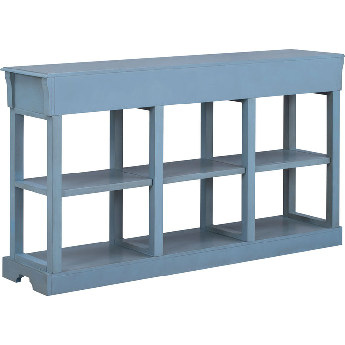 Retro Console Table/Sideboard with Ample Storage - Teal Blue