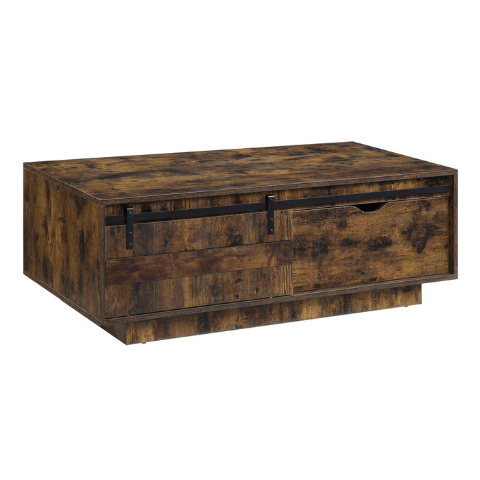 Rustic Oak Finish Coffee Table for living room - Oak