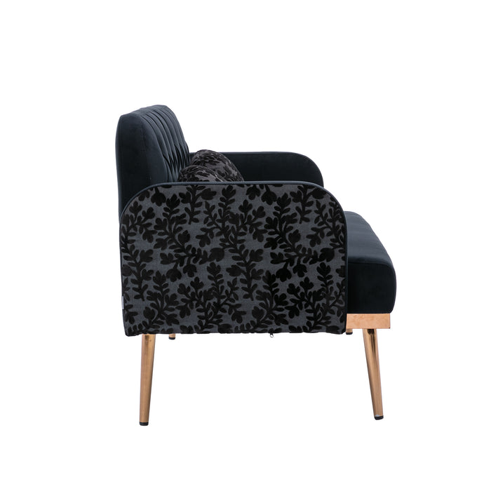 Modern Velvet  Sofa - Black