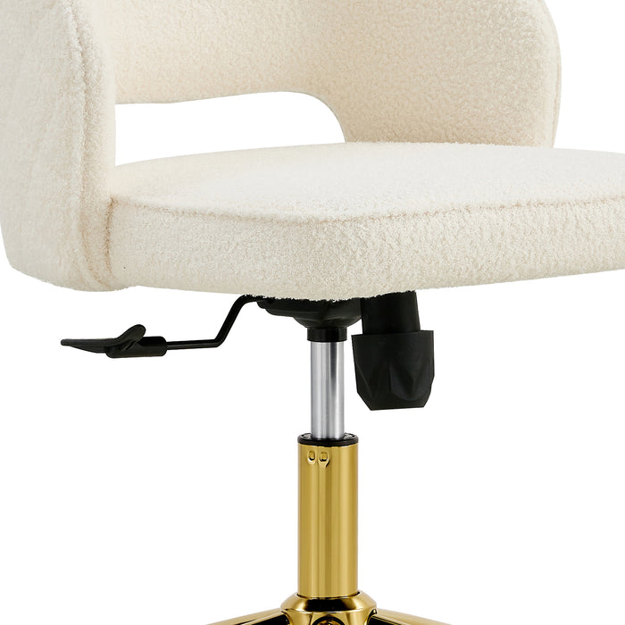 Modern Teddy Velvet Office Chairs, Adjustable 360 °Swivel - White