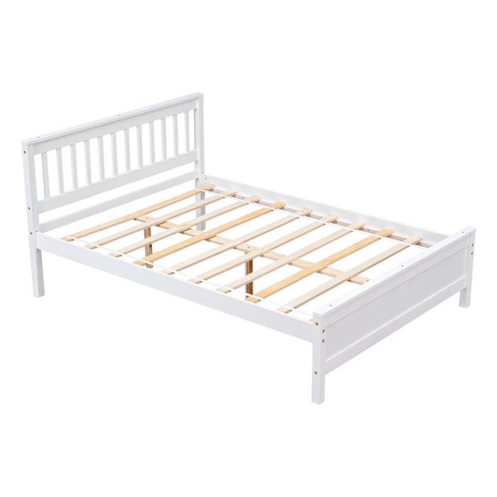 Full Bed frame with a Nightstand , White