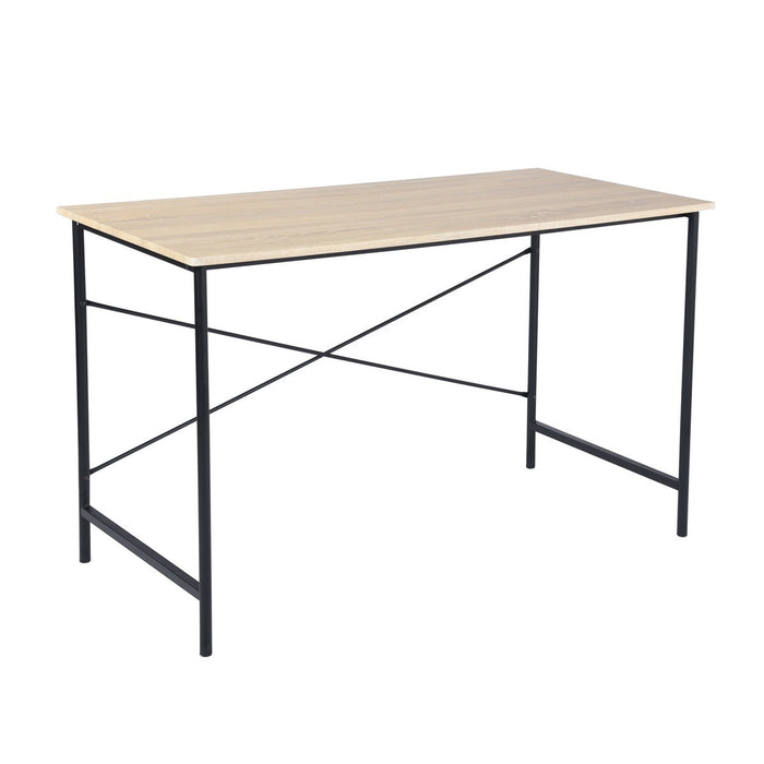 Metal Frame Home Office Writing Desk - Oak & Black