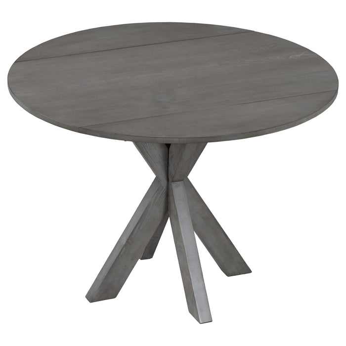 5-Piece Rustic Farmhouse  Wood Round Dining Table Set -Grey