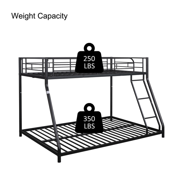 Twin over Full Metal Bunk Bed - Black