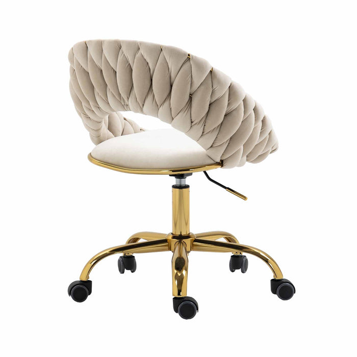 Adjustable Office Swivel Chair - Ivory