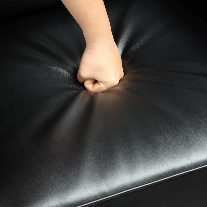 Push Back Recliner, Arms with Brass Nails, Blackl (29.5"x40"x42")