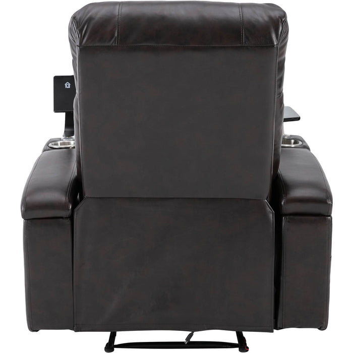 Power Motion Recliner with USB Charging Port and Hidden Arm Storage