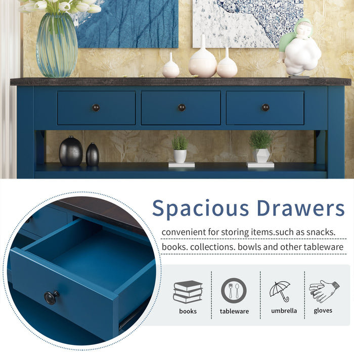 Modern Console Table for Living Room - Blue