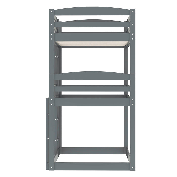 Twin over Twin over Twin Triple Bunk Bed - Gray