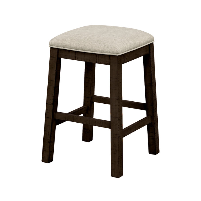 4- Pieces Counter Height Table with Fabric Padded Stools - Brown