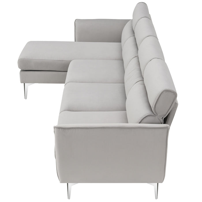 Convertible L Shape Sectional Sofa - Gray