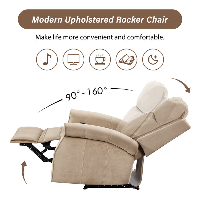 Oversize Modern Upholstered Lounge Manual Recliner Chair