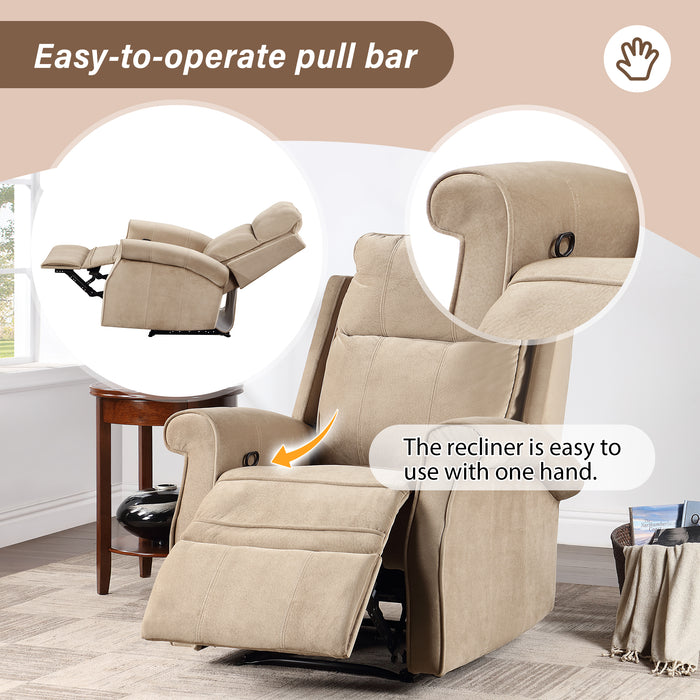 Oversize Modern Upholstered Lounge Manual Recliner Chair