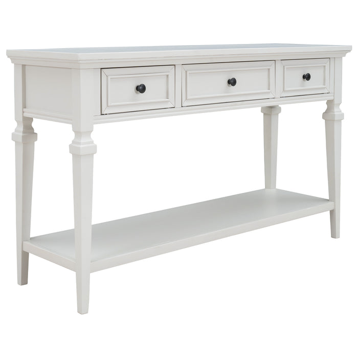 Classic Retro Style Console Table - Antique White