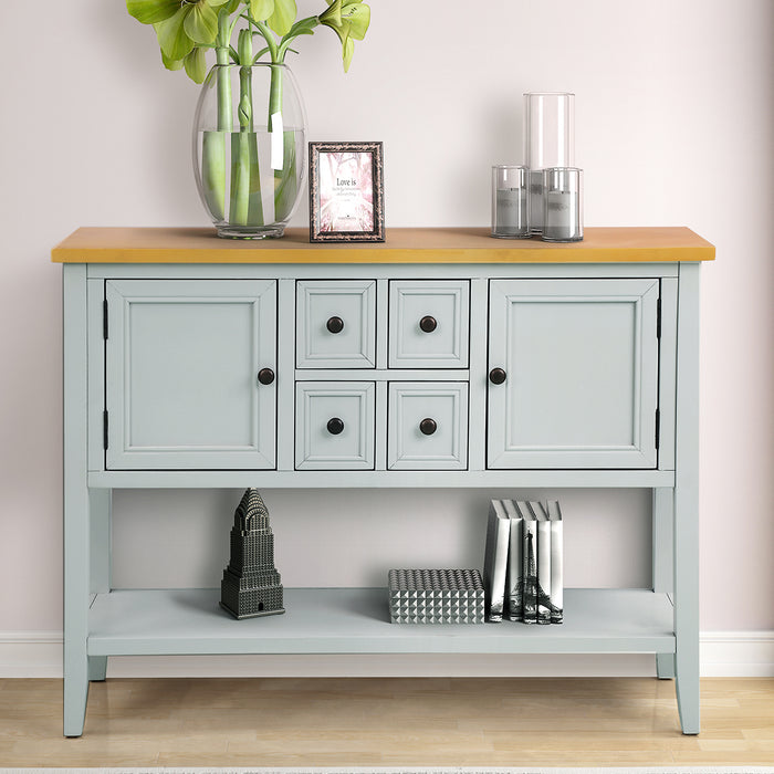 Console Table with Bottom Shelf - Lime White