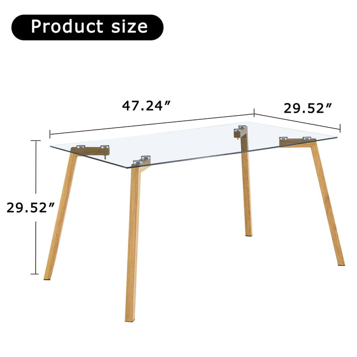 Modern Minimalist Rectangular Glass Dining Table