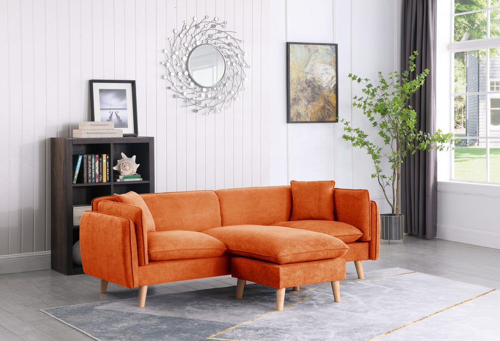 Brayden Sectional Sofa Chaise - Orange