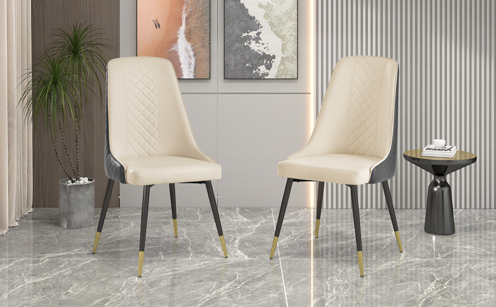 Dining Chairs Set of 2, PU Leather (Gray)