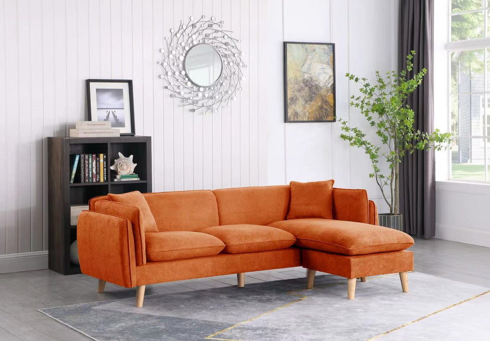 Brayden Sectional Sofa Chaise - Orange