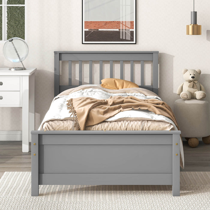 Twin Bed frame with 1 Nightstand - Grey