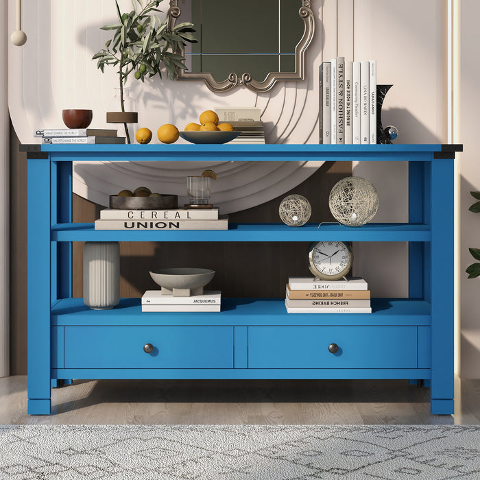 Modern Console Table for Living Room - Navy Blue