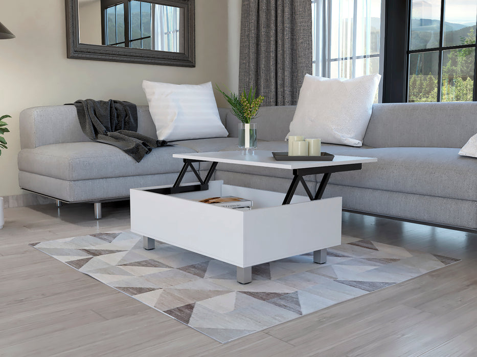 Modern Lift Top Coffee Table - White