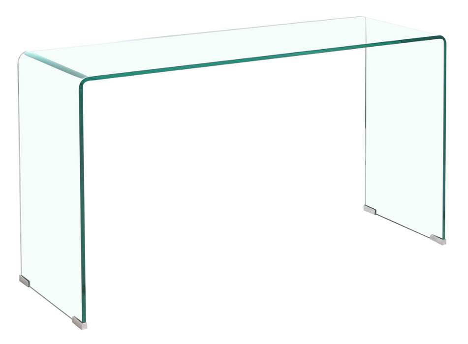 Transparent Tempered  Glass Console Table with Rounded Edges