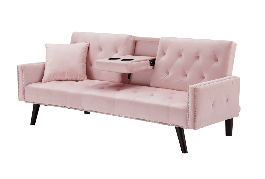 Pink Velvet Sofa Bed