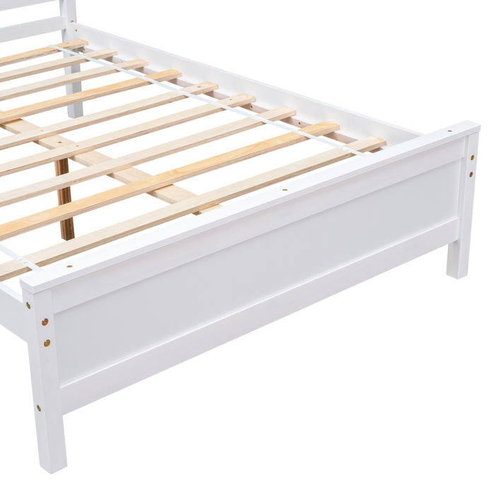 Full Bed frame with a Nightstand , White