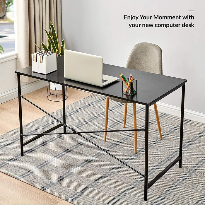 Metal Frame Home Office Writing Desk - Full Black