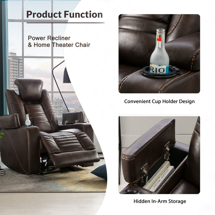 Orisfur. Power Motion Recliner w/Adjustable Headrest