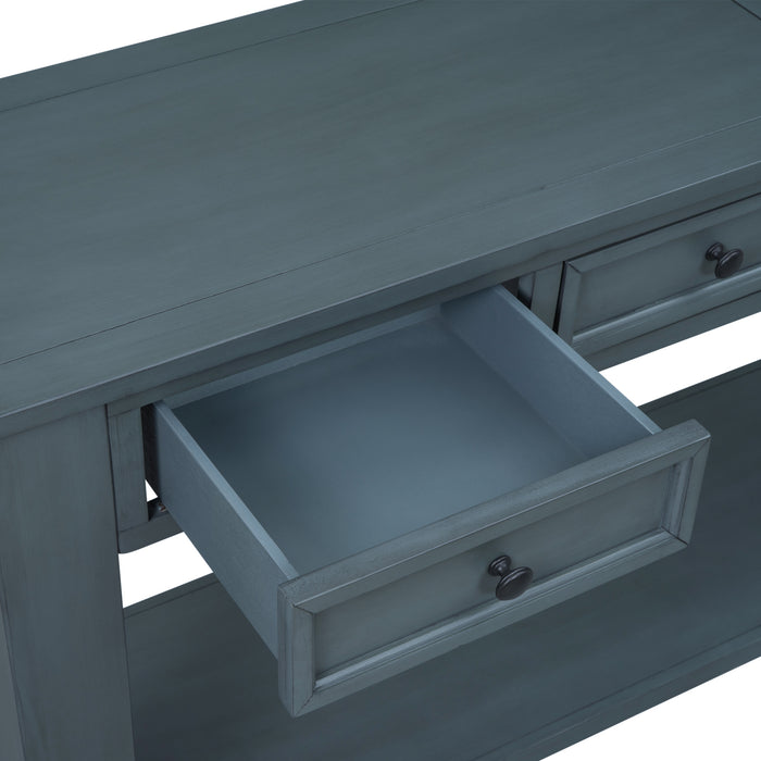 Console Table/Sofa Table with Storage Drawers - Navy