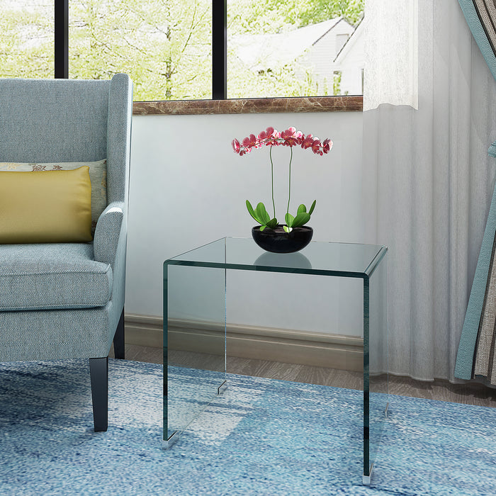 Whole Tempered Glass End Table Transparent