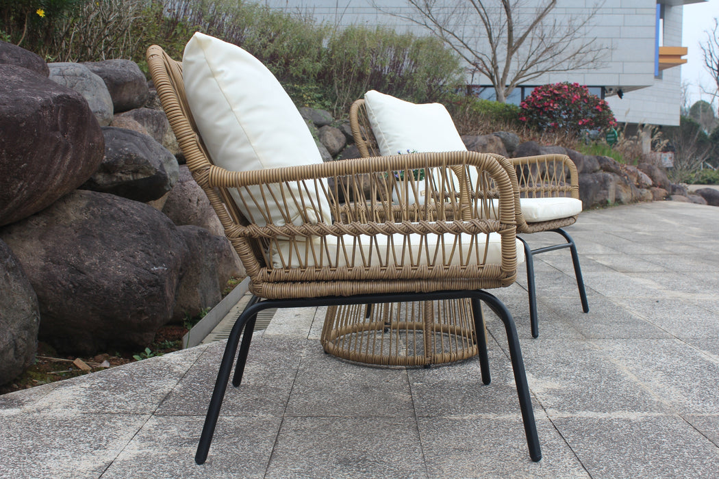 3PCS Outdoor Patio Set - Natural Color