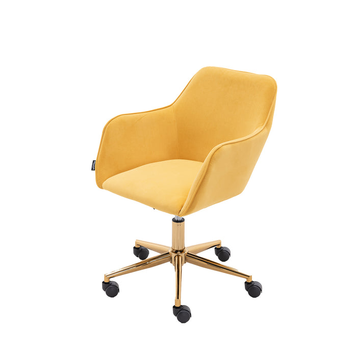 Modern VelvetHome Office Chair - Yellow