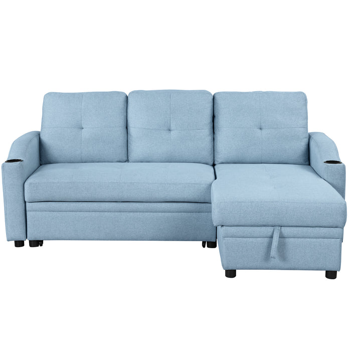 Modern Pull Out Sofa Bed - Blue