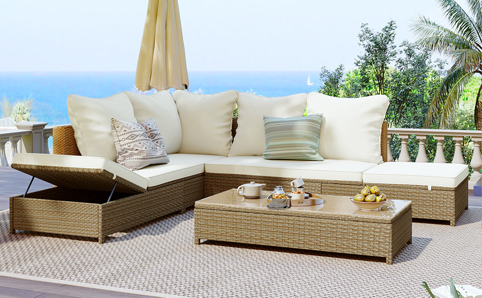 3-Piece Rattan Sofa Set