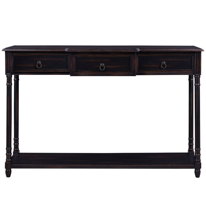 Console Table  with Drawers - Espresso