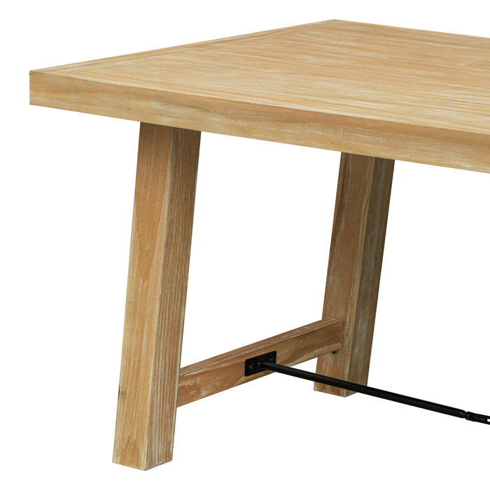 Wood Dining Table , Seats up to 6 (Natural Wood Wash)