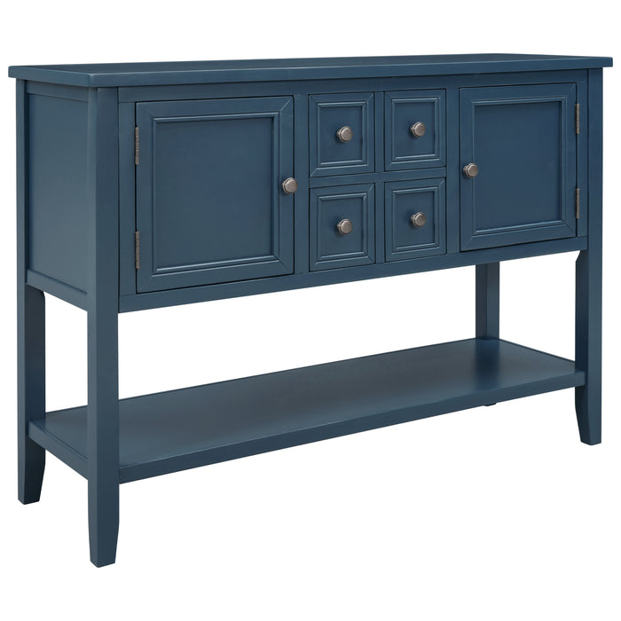 Console Table with Bottom Shelf - Light Navy