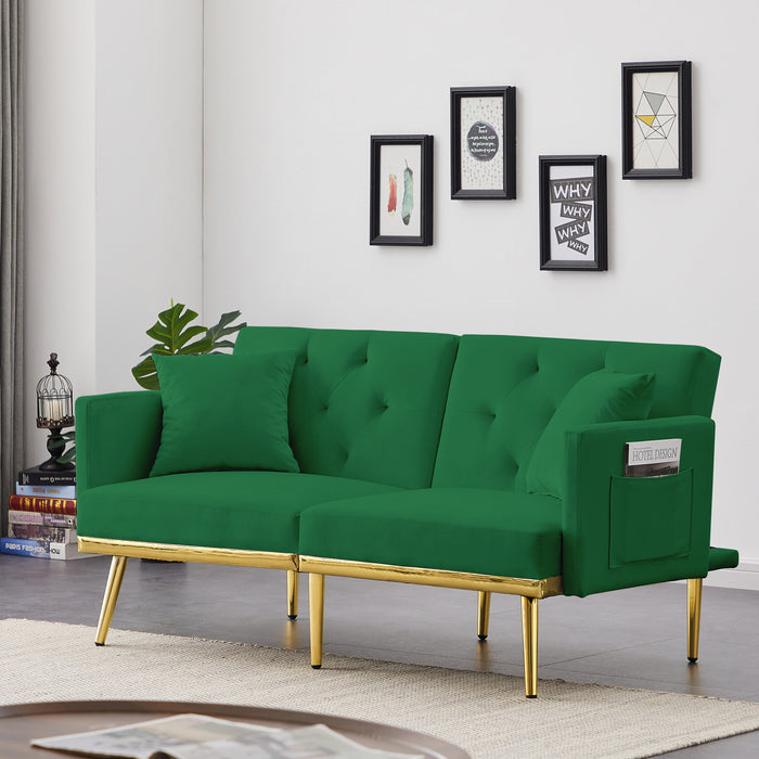 Velvet Sofa Bed - GREEN