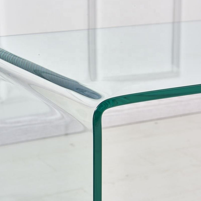 Small Clear Glass End Table, Tempered Glass