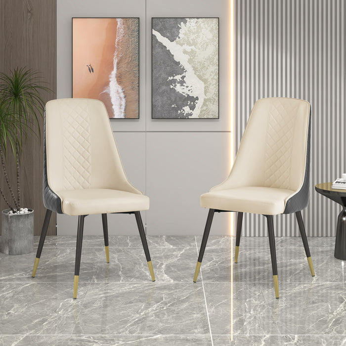 Dining Chairs Set of 2, PU Leather (Gray)