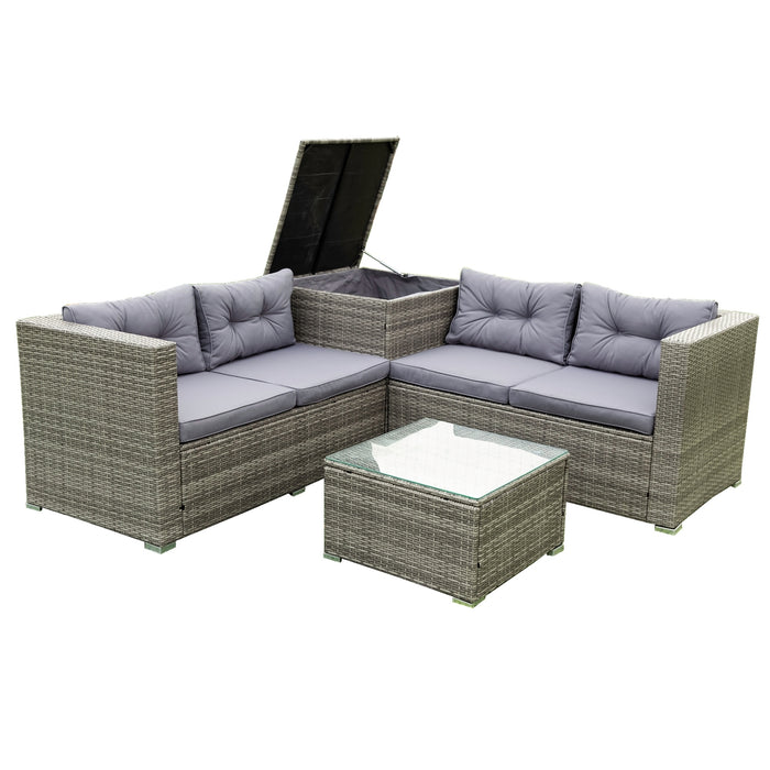 4 Piece Patio Sectional - Grey