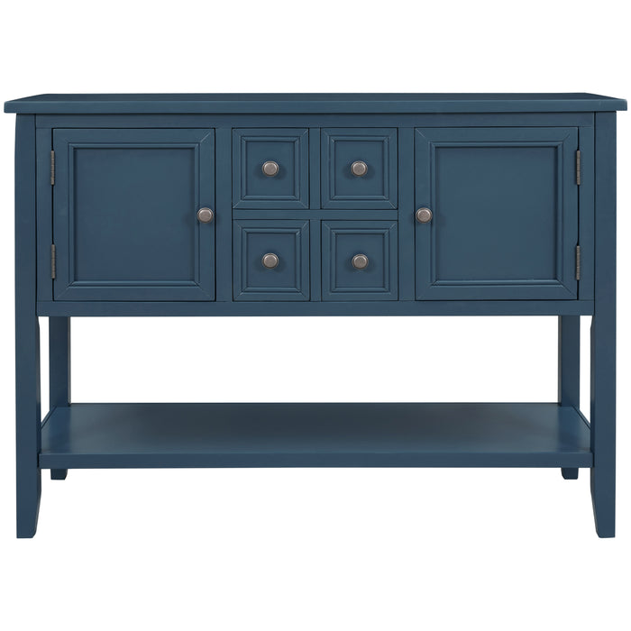 Console Table with Bottom Shelf - Light Navy